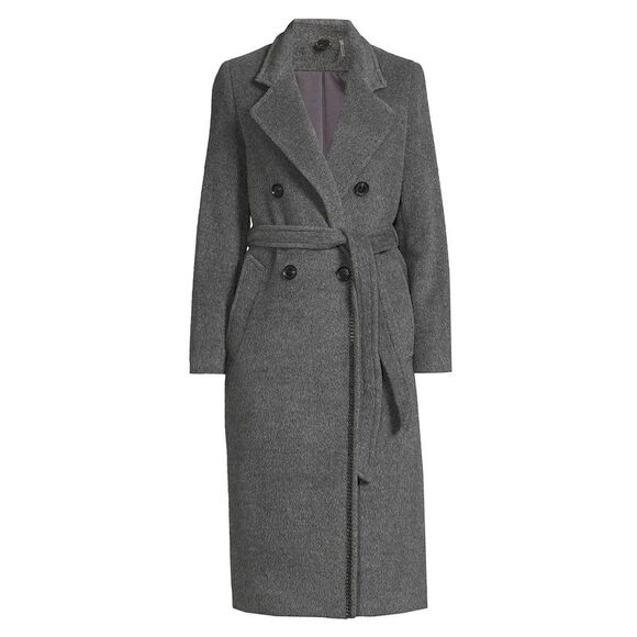 Kobi Halperin Womens Lyra Chain-Trim Double-Breasted Coat Medium Grey - NWT $798 - Picture 9 of 9